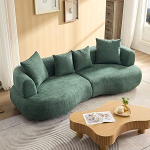 102.34" Sectional Curved Sofa Couch for Living Room-Green