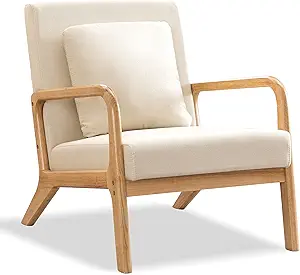 Accent Chair with Lumbar Pillow,Upholstered Armchair