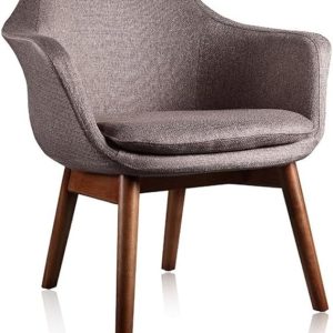 Tulip Style Twill Weave Accent Chair, 28.7", Grey